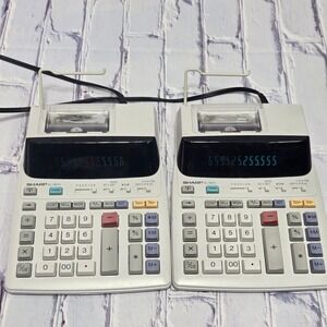 2- Sharp EL1801V Electronic Portable‎ Printer Calculator Dual Power Tested Works